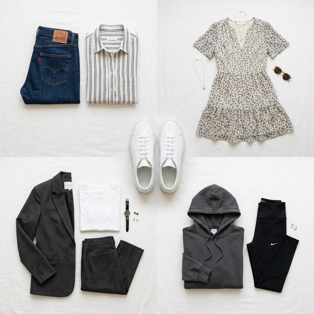 How to style white sneakers four outfit ideas casual summer travel smart casual